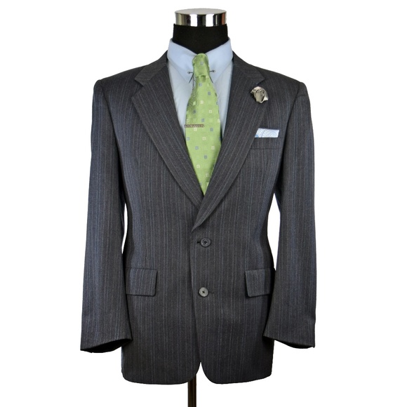 Dior Other - Christian Dior Mens Pinstripe Wool Blazer Grey 42R